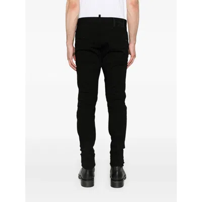 Dsquared2 Slim-fit Black Denim Pants In Black