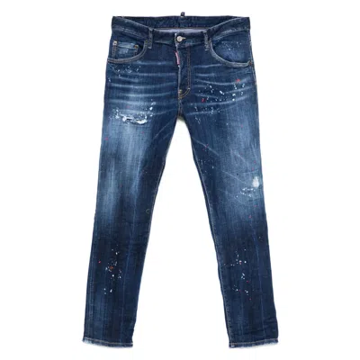 Dsquared2 Stretch Cotton Jeans In Blue