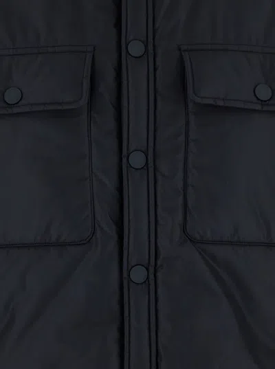 Dsquared2 Black Jacket With Classic Collar And Logo Print On The Rear In Tech Fabric Man In Blue