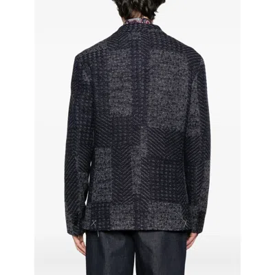 Etro Wool-blend Patchwork Blazer In Black