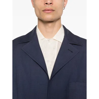 Fendi Single-breasted Jacket With No Visible External Buttons In Blue