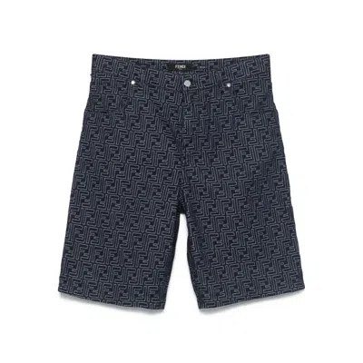 Fendi Short Jeans In Blue
