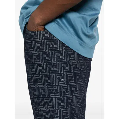 Fendi Short Jeans In Blue