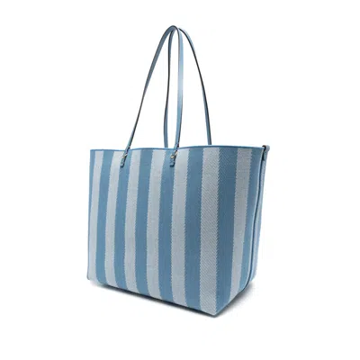 Fendi Blue Reversible Roll Large Shopper In Blue