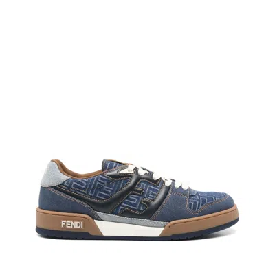Fendi Match Jacquard Ff Sneaker Blue In Multi