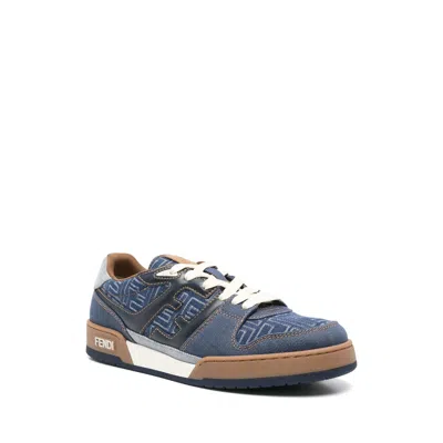 Fendi Match Jacquard Ff Sneaker Blue In Multi