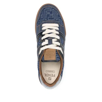 Fendi Match Jacquard Ff Sneaker Blue In Multi