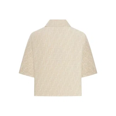 Fendi Ff Chambray Jacket In Brown