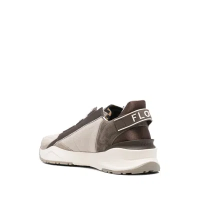 Fendi Flow Sneaker In Beige Nubuck In Brown
