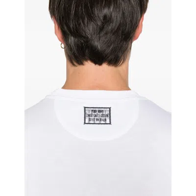 Fendi Stamp Crew Neck Patch Detail Short Sleeves In White