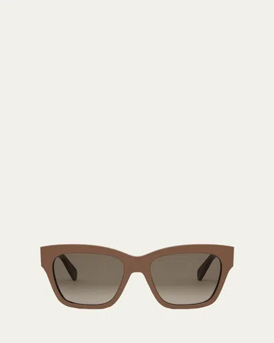 Celine Triomphe Acetate Square Sunglasses In Brown