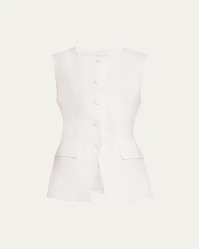 Aexae Wool Twill Waistcoat Top In White