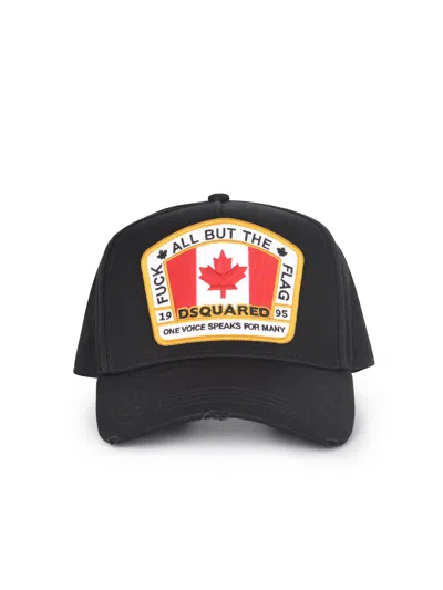 Dsquared2 Flag Patch Cotton Canvas Baseball Hat