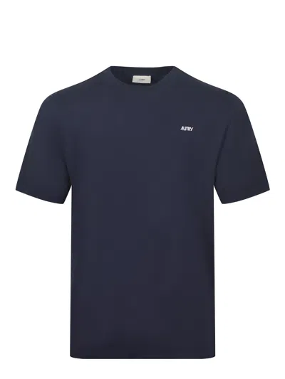 Autry T-shirt With Logo Embroidered On The Front In Blue