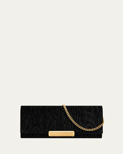 Tom Ford Clutch Bag In Moire Fabric In Black