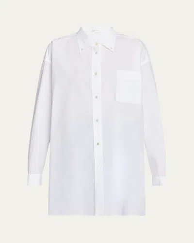 The Row Victoria Oversized Button-front Shirt In White