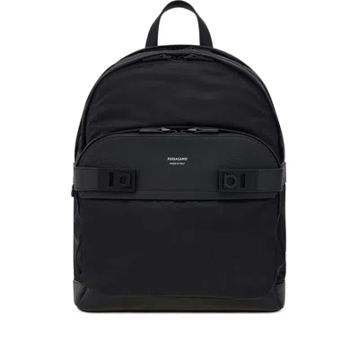Ferragamo Versatile Backpack Featuring Adjustable Straps In Black
