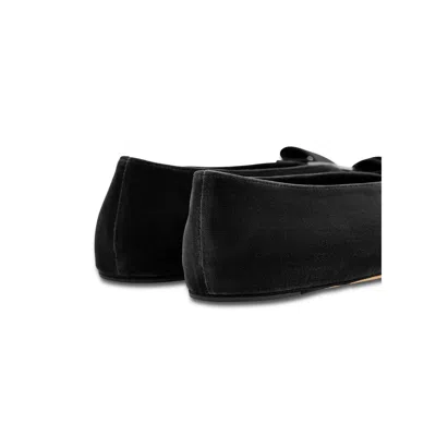 Ferragamo Ballerina Bow Black Var In Black