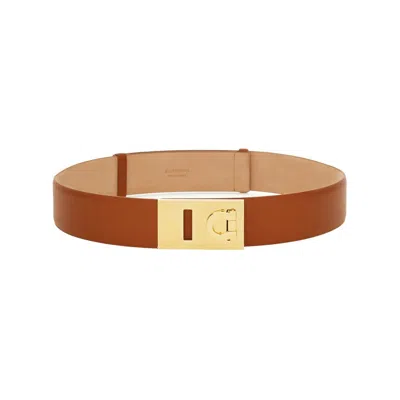 Ferragamo Fixed Gancini Brown Belt
