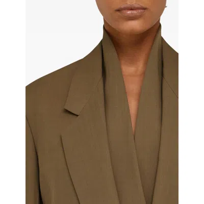 Ferragamo Khaki Single Breasted Blazer In Brown