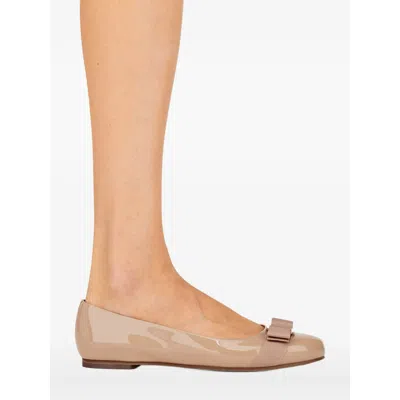 Ferragamo Varina Nappa Leather Ballet Flats In Macaroons