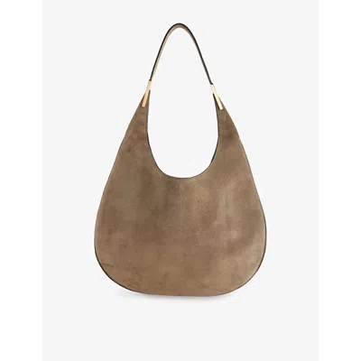 Savette Womens Mink Florence Suede Hobo Bag In Brown