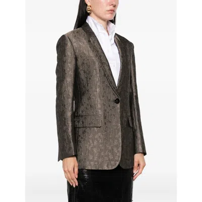 Giorgio Armani Single-breasted Jacket In Brown