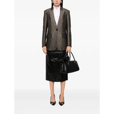 Giorgio Armani Single-breasted Jacket In Brown