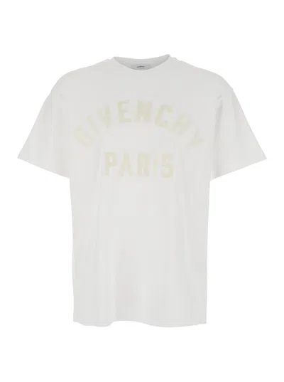 Givenchy White T-shirt With Maxi Logo On The Front In Cotton Man In White