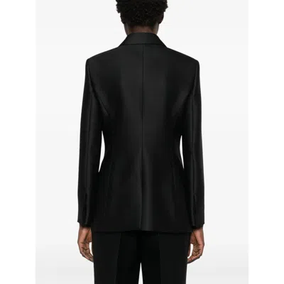 Gucci Wool Silk Gabardine Jacket In Black