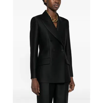 Gucci Wool Silk Gabardine Jacket In Black