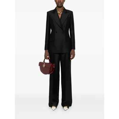 Gucci Wool Silk Gabardine Jacket In Black