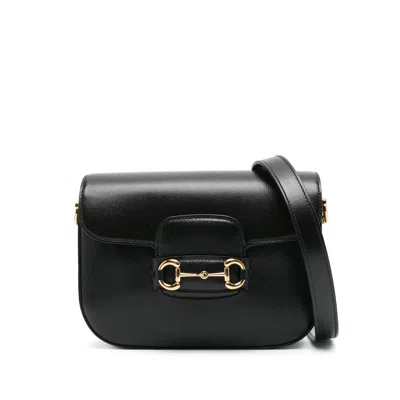 Gucci Black Horsebit 1955 Small Crossbody Bag In Black
