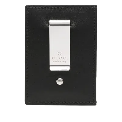 Gucci Card Holder With Money Clip Gg Marmont Black Men