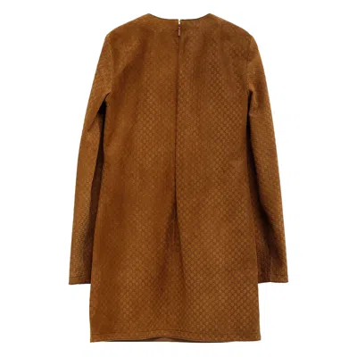 Gucci Gg Suede Dress With Horsebit Detail In Brown