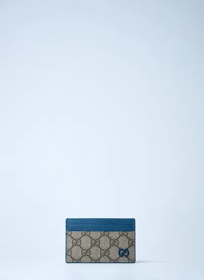 Gucci Men Gg Bi-fold Wallet In Blue
