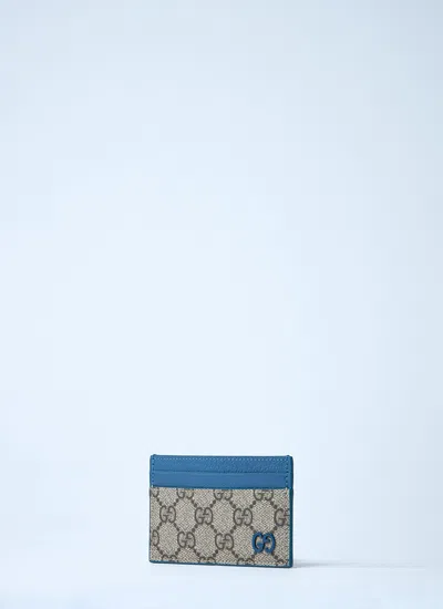 Gucci Men Gg Bi-fold Wallet In Blue
