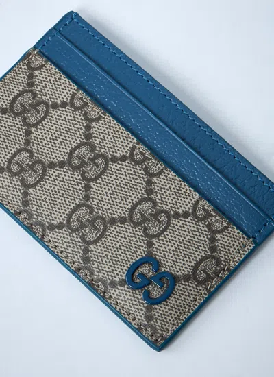 Gucci Men Gg Bi-fold Wallet In Blue