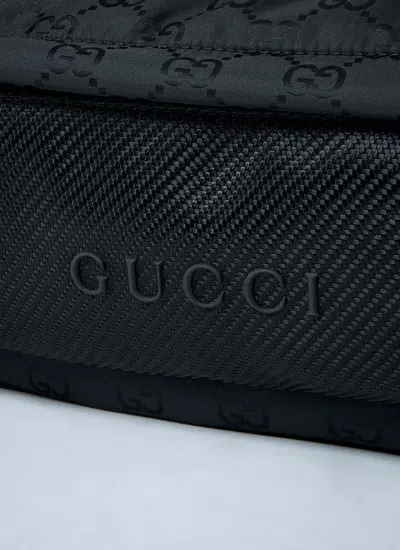 Gucci Large Messenger Bag Embossed Pattern In Black