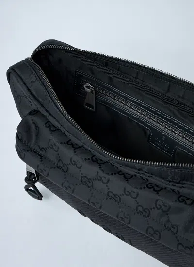 Gucci Large Messenger Bag Embossed Pattern In Black