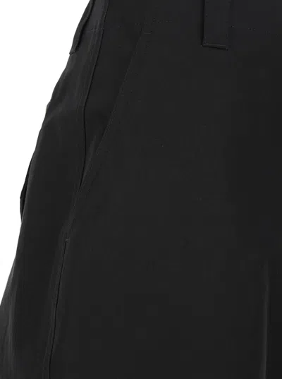 Gucci Men Cotton Twill Trousers With Web Detail In Black