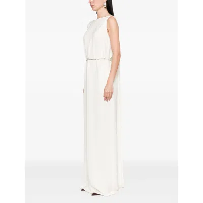 Gucci Gg-belted Dress In Neutrals