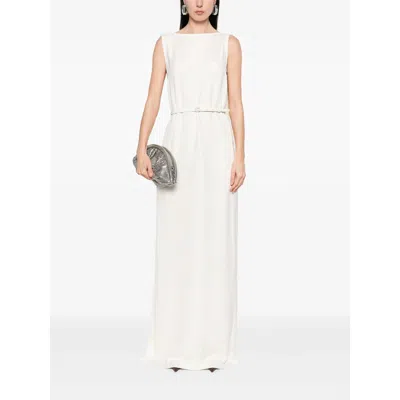 Gucci Gg-belted Dress In Neutrals