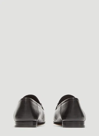 Gucci Women Black Calf Leather Moc Stitching Signature Horsebit Detail Almond Toe Slip-on Style Bran