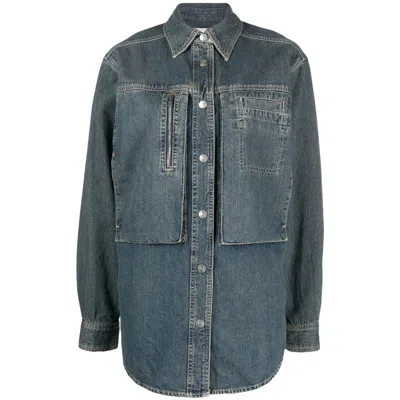 Isabel Marant Stonewashed Denim Overshirt In Blue