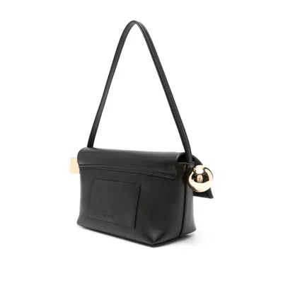 Jacquemus Rond Carr Leather Crossbody Bag In Black
