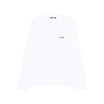 Jacquemus Le Tshirt Gros Grain Cotton Ls  T-shirt In White