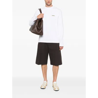 Jacquemus Le Tshirt Gros Grain Cotton Ls  T-shirt In White