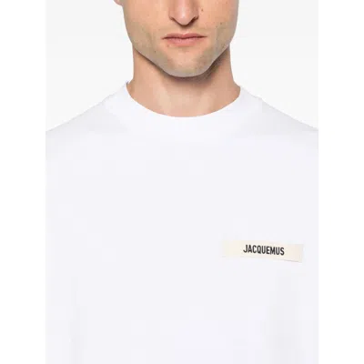 Jacquemus Le Tshirt Gros Grain Cotton Ls  T-shirt In White