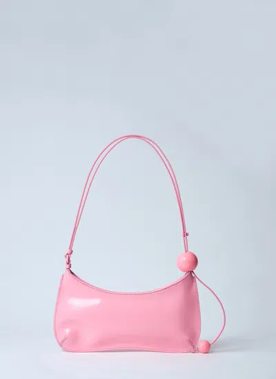 Jacquemus Le Bisou Perle Leather Shoulder Bag In Pink